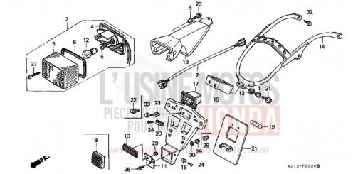 TAILLIGHT (B/DK/ED/U) XR250RS de 1995